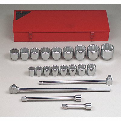 WRIGHT 821 Socket Wrench St Chrome 12Pt 1 7/16-3 1/8 in