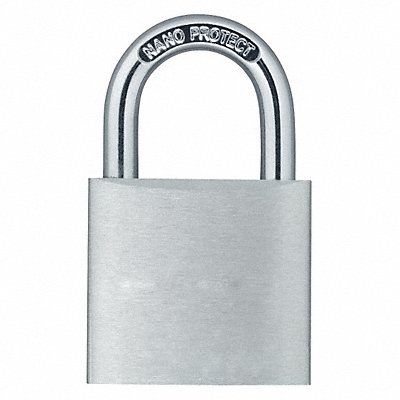 GRAINGER 48JP86 Keyed Padlock 1 3/16 in Rectangle Silver