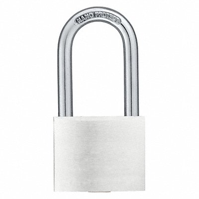 GRAINGER 48JP92 Keyed Padlock 15/64 in Rectangle Silver