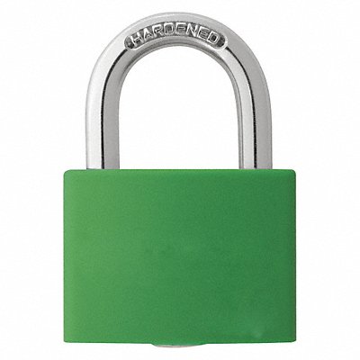 GRAINGER 48JR24 Lockout Padlock KA Green 1-7/16 H