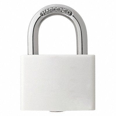 GRAINGER 48JR27 Lockout Padlock KD White 1-7/16 H