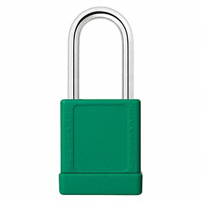 GRAINGER 48JT05 Lockout Padlock KA Green 2 H PK3