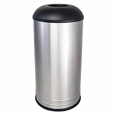 GRAINGER 48L070 Garbage Can Round 18 gal Silver