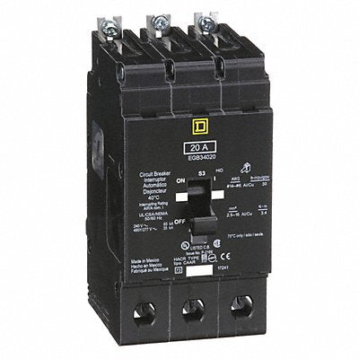 SQUARE D EGB34020 Miniature Circuit Breaker 20 A Lug