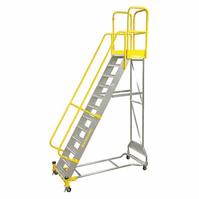 COTTERMAN WMXA11R42A3P3 Rolling Ladder 152in H Aluminum 11 Steps