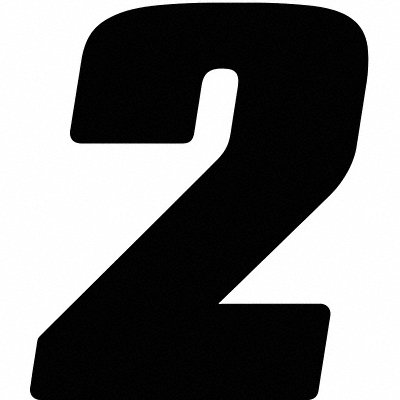 HARDLINE PRODUCTS DB512B2 Number Label Blk 5-1/2 in H No 2 PK12