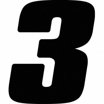 HARDLINE PRODUCTS DB512B3 Number Label Blk 5-1/2 in H No 3 PK12