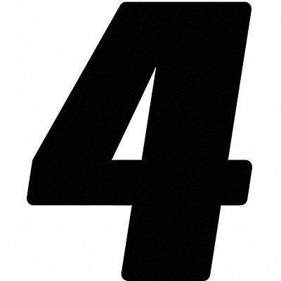 HARDLINE PRODUCTS DB43B4 Number Label Blk Vinyl 4 in H No 4 PK3