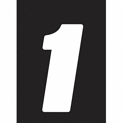HARDLINE PRODUCTS DB412W1 Number Label Wht Vinyl 4in. H No 1 PK12