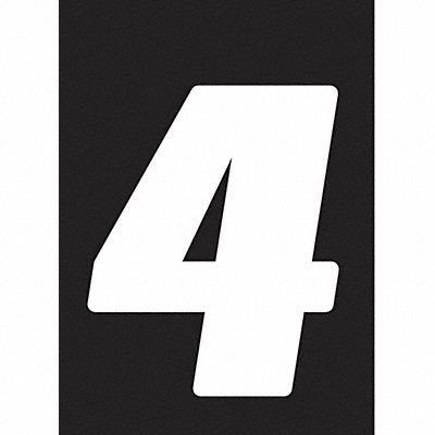 HARDLINE PRODUCTS DB512W4 Number Label Wht 5-1/2 in H No 4 PK12