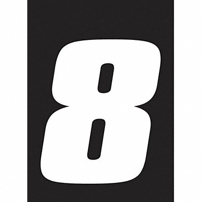 HARDLINE PRODUCTS DB53W8 Number Label Wht 5-1/2 in H No 8 PK3