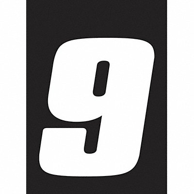 HARDLINE PRODUCTS DB53W9 Number Label Wht 5-1/2 in H No 9 PK3