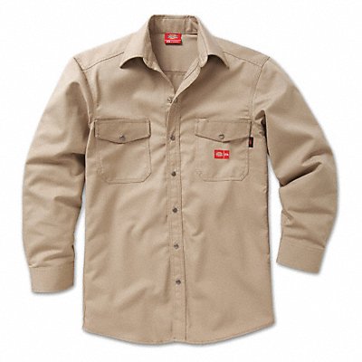DICKIES FR 2827KHMD0R FR Snap Front Shirt M Khaki