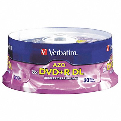 VERBATIM VER96542 DVD+R Dual Layer Disc 8.50GB Silver PK30
