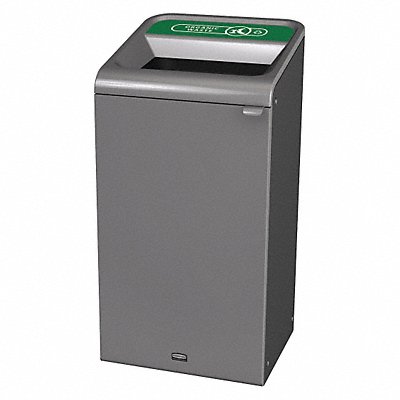 RUBBERMAID COMMERCIAL PRODUCTS 1961627 Recycling Container Square 23 gal Grey