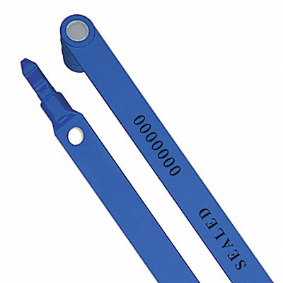 UNIVERSEAL UFRTSBLUE50 Lock Seal 7-29/32 in L Blue Plastic PK50