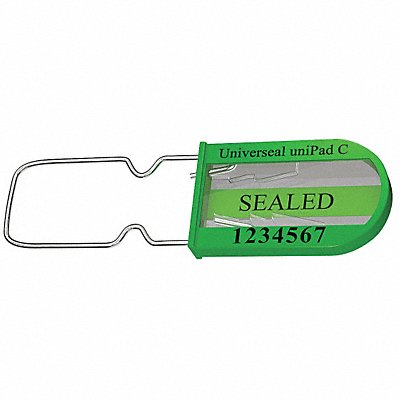 UNIVERSEAL UPADCGREEN50 Padlock Seals Green Acrylic PK50