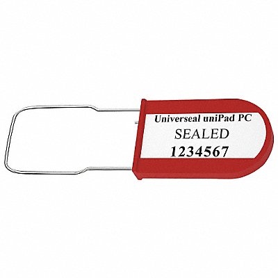 UNIVERSEAL UPADPCRED50 Padlock Seals Red Acrylic PK50