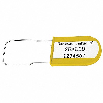 UNIVERSEAL UPADPCYELLOW50 Padlock Seals Yellow Acrylic PK50