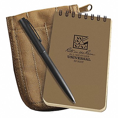 RITE IN THE RAIN 935TKIT Notebook Kit 50 Sheets Tan Cover 20lb