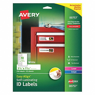 AVERY 7278200757 Lser/Inkjet Lbl 1-1/32 H 3-1/2 W PK250
