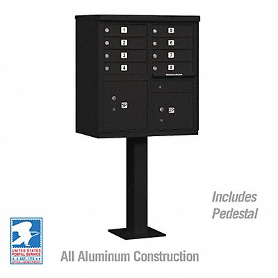 SALSBURY INDUSTRIES 3308BLKU Cluster Box Unit Black 10 Doors 18 in W