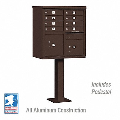 SALSBURY INDUSTRIES 3308BRZU Cluster Box Unit Bronze 10 Doors 18in W