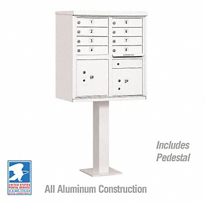 SALSBURY INDUSTRIES 3308WHTU Cluster Box Unit White 10 Doors 18 in W