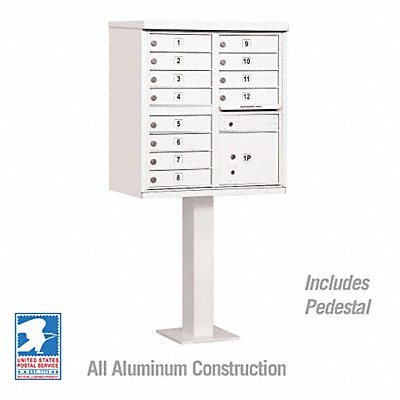 SALSBURY INDUSTRIES 3312WHTU Cluster Box Unit White 13 Doors 18 in W
