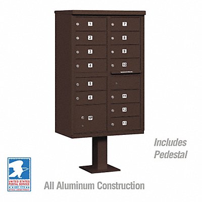 SALSBURY INDUSTRIES 3313BRZU Cluster Box Unit Bronze 14 Doors 18in W