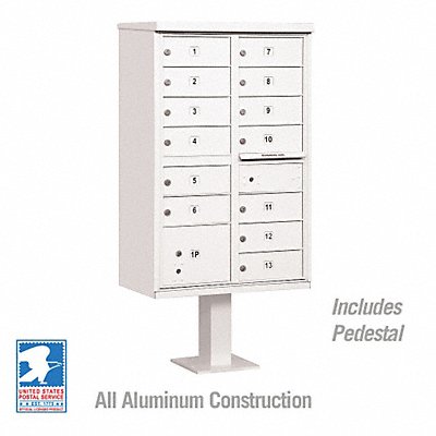 SALSBURY INDUSTRIES 3313WHTU Cluster Box Unit White 14 Doors 18 in W