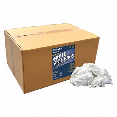 PROCLEAN BASICS Z99301 White T-Shirt Knit Rags 15 lb Box