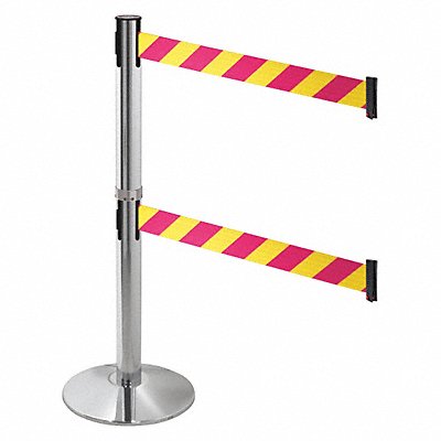 RETRACTA-BELT 330DPAPCMYD Barrier Post 3in. Belt W 14in. Base dia.