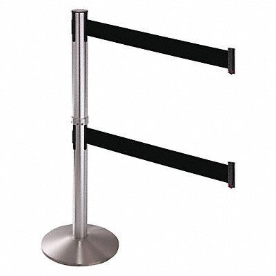 RETRACTA-BELT 330DSASSBK Barrier Post 2-1/2in. Post Dia Blk Belt
