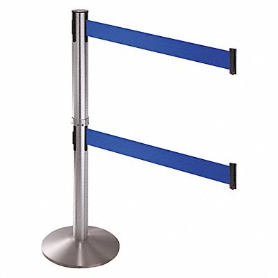RETRACTA-BELT 330DSASSBL Barrier Post Aluminum Post Blue Belt