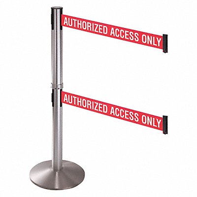 RETRACTA-BELT 330DSSAAO Barrier Post SS 3in. Belt W 10ft. Belt L