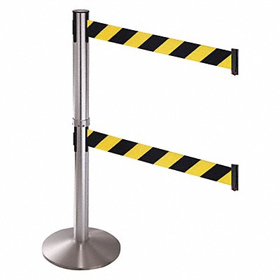 RETRACTA-BELT 330DSSBYD Barrier Post SS 14 in Base dia.