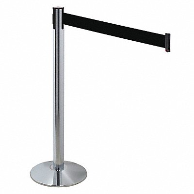 RETRACTA-BELT 330PAPCBK Barrier Post Grey Black Belt 40 in H