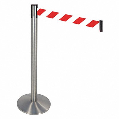 RETRACTA-BELT 330SASSRWD Barrier Post Grey Red/White Belt Sloped