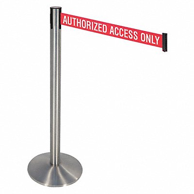 RETRACTA-BELT 330SSAAO Barrier Post SS Red/White Text Belt