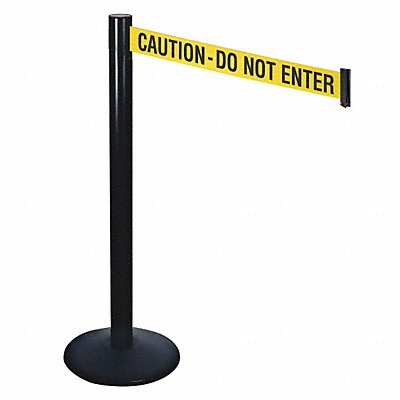 RETRACTA-BELT 331BACAU Barrier Post Blk Yellow/Blk Text 3in Belt W