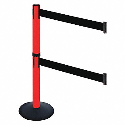 RETRACTA-BELT 331DPRDBK Barrier Post PVC Post Black Belt 2 Belts
