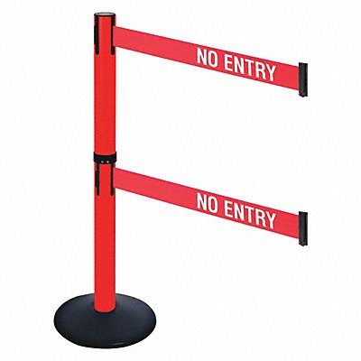 RETRACTA-BELT 331DPRDNE Barrier Post Red/White Belt Text 40in. H