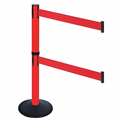 RETRACTA-BELT 331DPRDRD Barrier Post Red Belt 2 Belts 40 in H