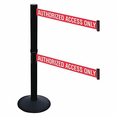 RETRACTA-BELT 331DPSBAAO Barrier Post PVC Post Sloped 2 Belts