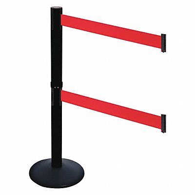 RETRACTA-BELT 331DPSBRD Barrier Post Blk Red Belt Sloped 40in. H
