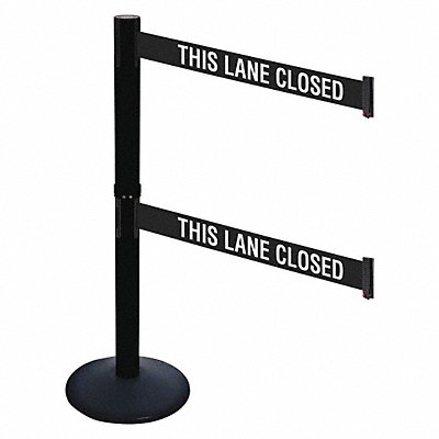 RETRACTA-BELT 331DPSBTLC Barrier Post Blk Cast Iron 3 in Belt W