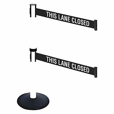 RETRACTA-BELT 331DPWHTLC Barrier Post 40 in H Black/White Belt