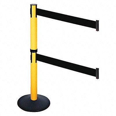 RETRACTA-BELT 331DPYWBK Barrier Post Black Belt 10 ft Belt L