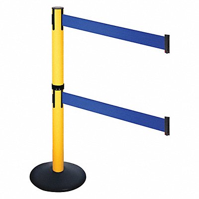 RETRACTA-BELT 331DPYWBL Barrier Post PVC Post Blue Belt 40 in H